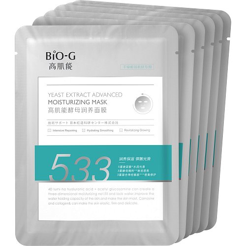Питательная Тканевая Маска с Экстрактом Дрожжей 25мл*6, Bio-G